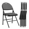 Folding Chairs 2 Pack, Metal Foldable Chair with Cushion and Non-Slip Feet Pads, PU Party Chairs - 2 of 4