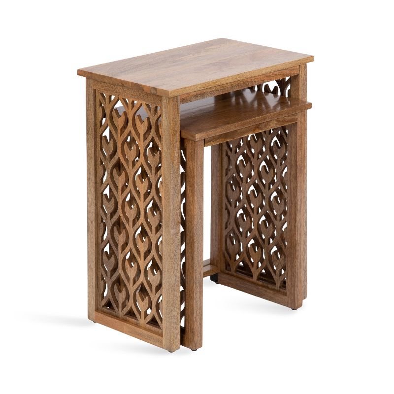 Kate and Laurel Karni Wooden Nesting Tables, 2 Piece, Natural, 6 of 16