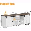 Farmhouse TV Stand for 75/80" TVs, 70" Cabinet with Storage, Sliding Barn Door, Power Outlet, Entertainment Console for Living Room - 3 of 4