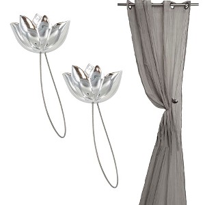 Evideco French Home Goods Magnetic Tulip Curtain Tieback – Elegant Resin Design with Strong Magnet - 1 of 4