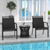 Tangkula 4 PCS Patio Chairs All Weather Outdoor Chairs with High Back Armrests Quick-Drying Fabric & Heavy-Duty Metal Frame Black - 3 of 4