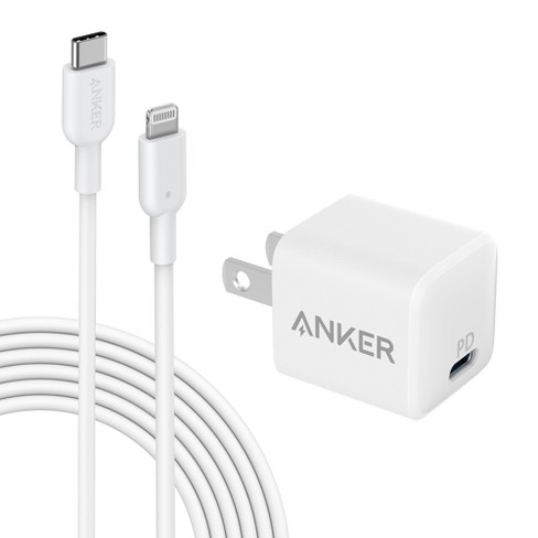 Cargador de pared Anker Nano USB-C 20W + Cable USB-C a Lightning