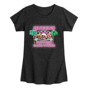 Girls' - Lol Surprise! - Queens Support Each Other Fitted Short Sleeve Graphic T-Shirt - 1 of 4