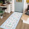 Modern Floral Machine Washable Non-Slip Runner Rug - Low Pile Waterproof Carpet for Kitchen, Entryway, Bathroom, Laundry & Dorm - 4 of 4