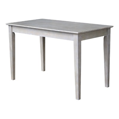 Transitional Solid Hardwood Home Office Desk with Drawer in Washed Gray Taupe