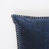Chery Life Stonewashed Cotton Velvet Throw Pillow with Decorative Handstiched Edges-19X19" - 4 of 4