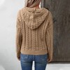 Coolmee Women's Knit Hoodie Sweater Soft Long Sleeve Hooded Pullover Loose Fit Short Casual Knitwear - 3 of 4