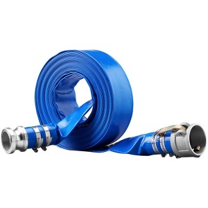 VEVOR Pool Drain Hose, 2 inch by 50 ft, Durable PVC Material, Includes Aluminum Camlock C & E Connectors and Clamps, Blue - 1 of 4