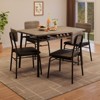 5-Piece Dining Table Set for 4 – Modern Wood Table with Storage Rack & 4 Upholstered Chairs - 2 of 4