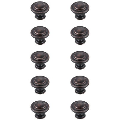 Elegant Lighting Minu 1.3Inch Diameter Oil-rubbed Bronze Mushroom Knob Multipack (Set of 10)