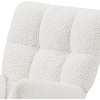 Acekool Ergonomic Rocking Chair for Nursery, High Back Support, Soft Upholstery, Sturdy Wood & Metal Frame, Easy Assembly, Beige, Model 2024， White - 3 of 4
