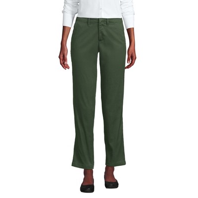 Lands' End Women's Mid Rise Classic Straight Leg Chino Ankle Pants
