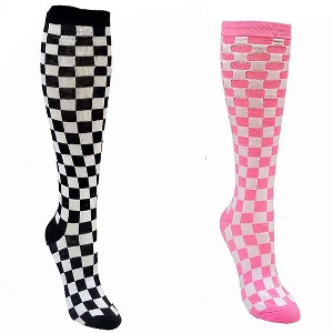 Compact Checker Patterned Knee High Socks from the Sock Panda (Women's Sizes, Adult Medium) - 1 of 4