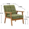Dolonm Accent Chairs with Side Table, Wood and Fabric Armchairs Side Chair, Lounge Reading Comfy Arm Chair - 4 of 4