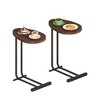 NicBex Modern C-Shaped Wooden End Table with Metal Frame Slide,Natural Side Table,Coffee Table for Bedroom,Living Room - 2 of 4