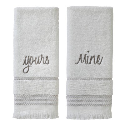 2pc Mine and Yours Hand Towel Set White - SKL Home