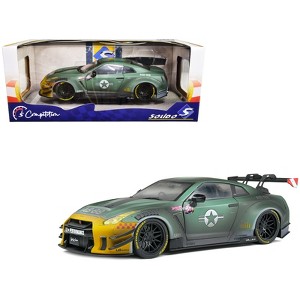 2022 Nissan GT-R (R35) RHD Liberty Walk 2.0 Body Kit "Army Fighter" "Competition" Series 1/18 Diecast Model Car by Solido - 1 of 4
