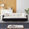 95" 3 Seater Sofa Couch, Comfy Teddy Fabric Upholstered Lounge Sofa, Deep Seat Modern Loveseat for Living Room Apartment Bedroom White - 2 of 4