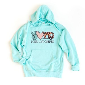 Simply Sage Market Women's Graphic Hoodie Peace Love Camping - 1 of 2