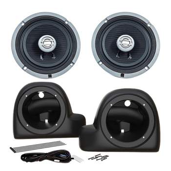Kenwood XM65F 6.5" Coaxial Speakers with CA-POD14AC Lower Fairing Speaker Pod Adaptors Designed for Select 2014+ Air Cooled HD Motorcycles