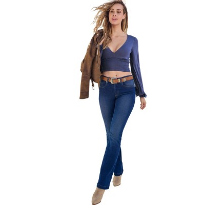 VENUS Womens Plunging Smocked Crop Top