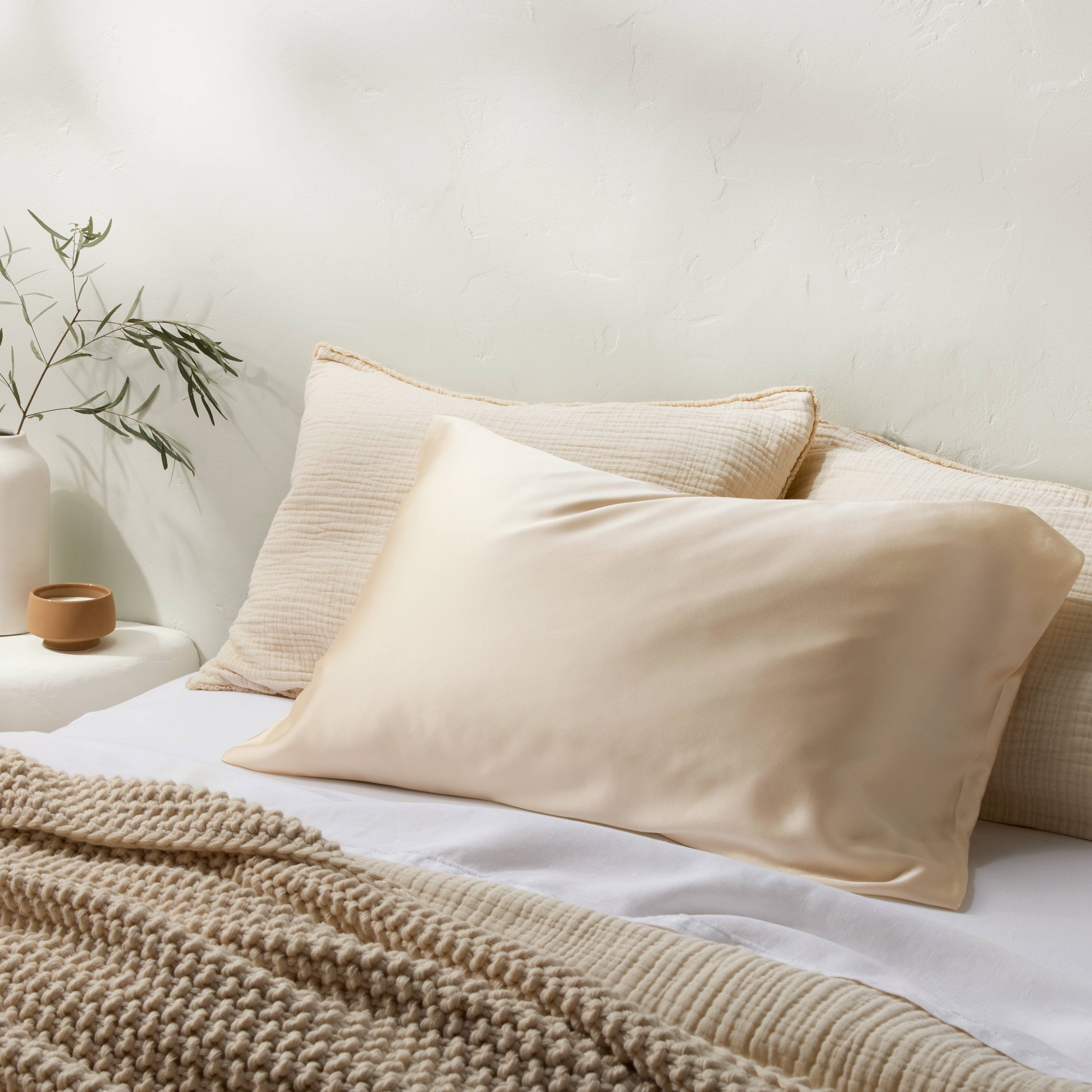 Standard Silk Pillowcase Natural - Casaluna™