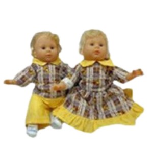 Doll Clothes Superstore Bunny Print Outfit For Twin Baby Dolls - 1 of 4