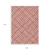 Red And Ivory Geometric Washable Indoor Outdoor Area Rug - 3 of 4
