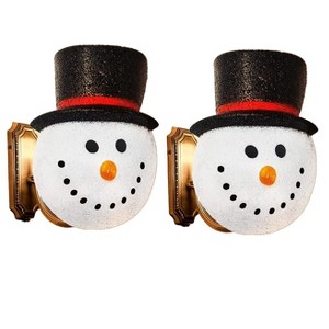 KOVOT Set of 2 Snowman Porch Light Covers | Weatherproof Outdoor Holiday Decor | 9" W x 12" H | Easily Fits Most Light Fixtures for Instant Festivity - 1 of 4