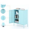 Locker Cabinet, Morden Locker Storage Cabinets with Legs,2 Doors Sideboard with Adjustable Shelves for Living Room,Kitchen Pantry - 4 of 4