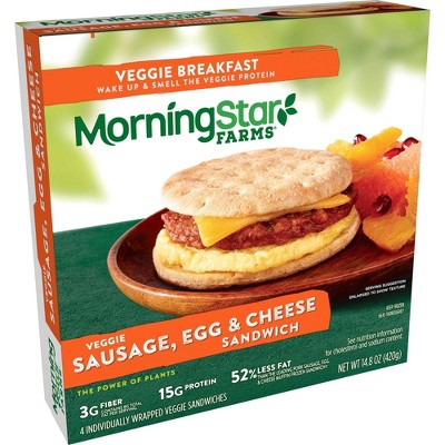 Morningstar Farms Sausage, Egg & Cheese Frozen Breakfast Sandwich - 14.8oz