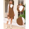 INSPIRE CHIC Women's Fall Winter Corduroy Deep V Neck Casual Mini Pinafore Dress - 2 of 4