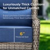 6" Thick Cushion Outdoor Wicker Patio Sofa, All Weather Wicker Outdoor Furniture 3-Seater Sofa High Back Patio Couch for Porch Balcony - 2 of 4
