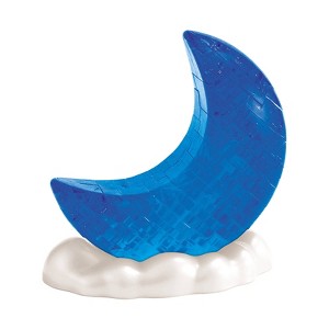 Bepuzzled 3D Crystal Puzzle - Glow-in-the-Dark Moon Blue 48pc - 1 of 4