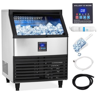 Commercial Ice Maker Machine 300lbs/24h With 100lbs Large Storage Bin ...