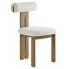 Modway Torian Upholstered Boucle Dining Chairs Set of 2 in French Oak Ivory - 3-Legged Farmhouse Kitchen Chairs Comfortable Side Chairs with Wood Legs - 4 of 4