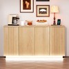 Fredees 63-Inch Modern Sideboard with Charging Station and LED Lights, Adjustable Shelves – Suitable for Kitchen, Dining Room, or Living Room. - 4 of 4