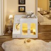 Whisen Multifunctional Cat Litter Box & Cat Bed House & Side Table with 3 Side Stairs, 2 Storage Drawers - 2 of 4
