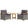 Sapphtopaz Patio Furniture Set Lounge Conversation Chairs with Cushions and Coffee Table for Backyard, Terrace, Garden - 2 of 4