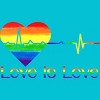 Adult Design By Humans Pride Love is Love Heartbeat By WinterJJ T-Shirt - 2 of 2