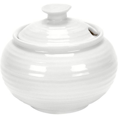 Portmeirion Sophie Conran 11 Ounce Covered Sugar, Sugar Jar for Coffee Bar, Home, and Kitchen Countertop, Made from Fine Porcelain