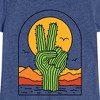 Girls' - Instant Message - Cactus Peace Sign Fitted Short Sleeve Graphic T-Shirt - 2 of 4