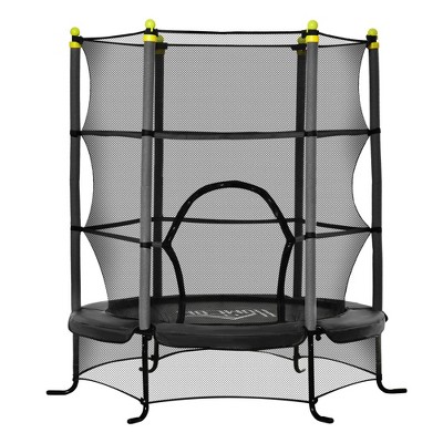 Jump Into Fun 5.3FT Recreational Trampoline for Kids With Safety Enclosure,All-weather Grille,Lower Protective net Easy to move Indoor & Outdoor Use