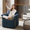KWPZQEB 360¡ã Swivel Accent Chair, Modern Square Swivel Barrel Chairs with Pillow, Upholstered Sofa Arm Chairs for Bedroom, Reading, Office - 2 of 4