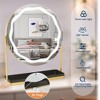 GustoWave Round Vanity Mirror, Makeup Mirror with Removable Storage Box, Three Colors, 360° Rotatable, Gold - 4 of 4