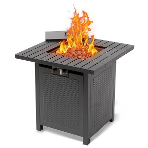 SUGIFT 50,000 BTU Propane Fire Pit Table 28" Patio Square Gas Fireplace - 1 of 3