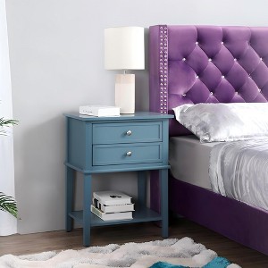 VYNXARIA Chic Contemporary Nightstand£¬Perfect for Small Spaces£¬Teal - 1 of 4