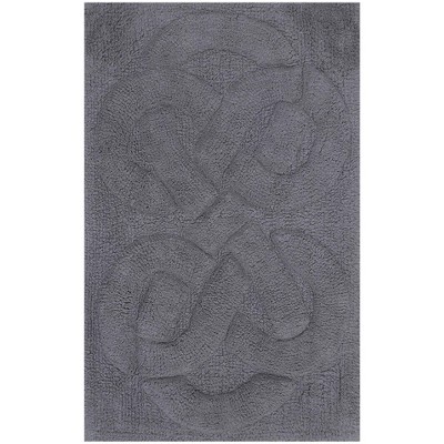 Knightsbridge Tuft Twisted 220 GSF Non Skid Back Bath Rug 20 x 30 - Silver