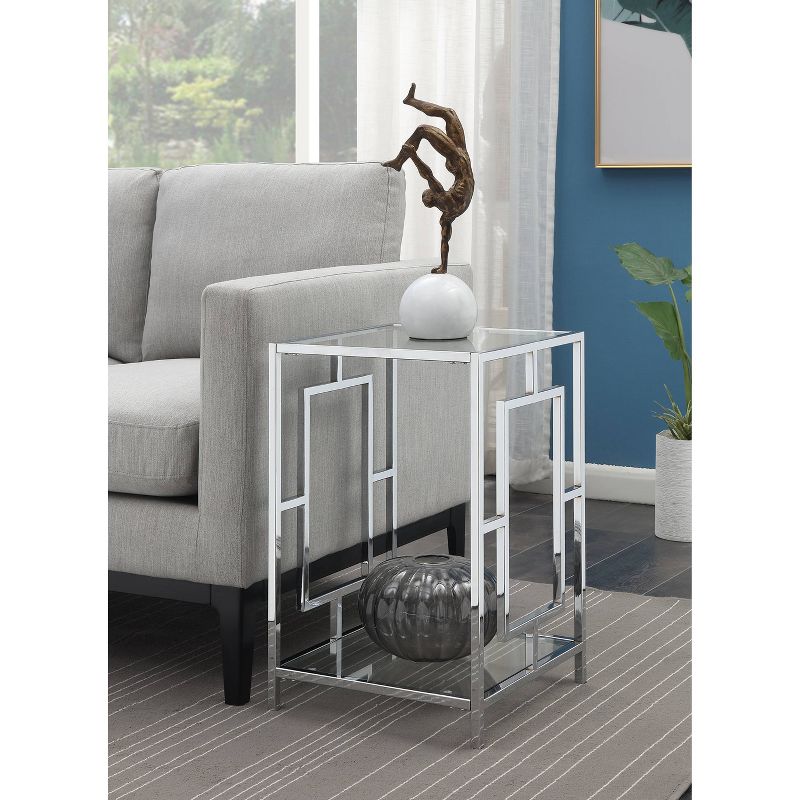 Town Square Chrome End Table with Shelf - Breighton Home, 4 of 10