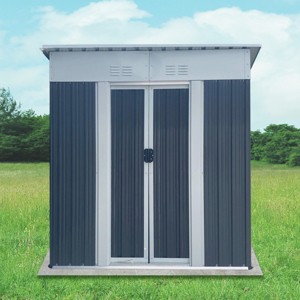 Coolbibila-Storage Sheds With Aluminum Alloy Frame And Sliding Door, Storage Sheds Outdoor With The Pent Garden Shed - 1 of 4
